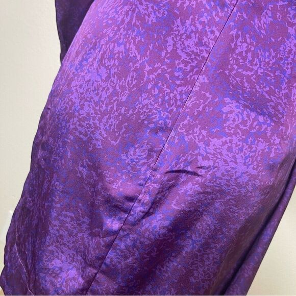 Keepsake Sz 4 Dress Purple High Neck Mini Long Sleeve Drape Party Classy Modest - Picture 12 of 15